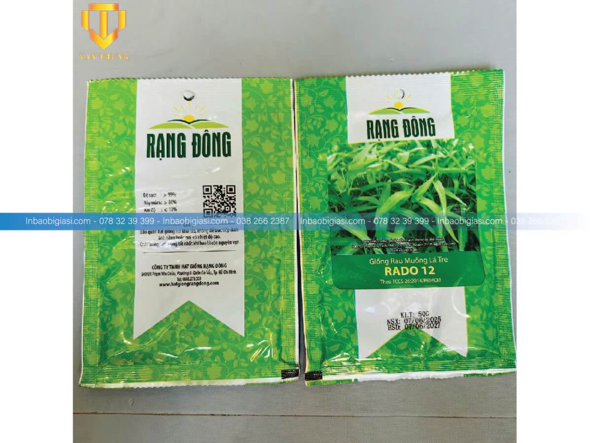 Bao bì hạt giống rau muống