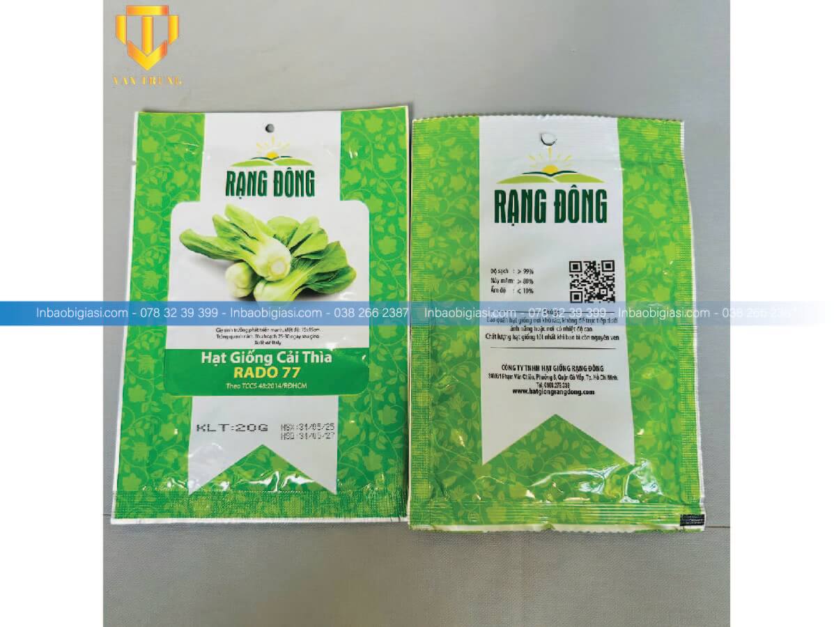 In bao bì hạt giống cải thìa