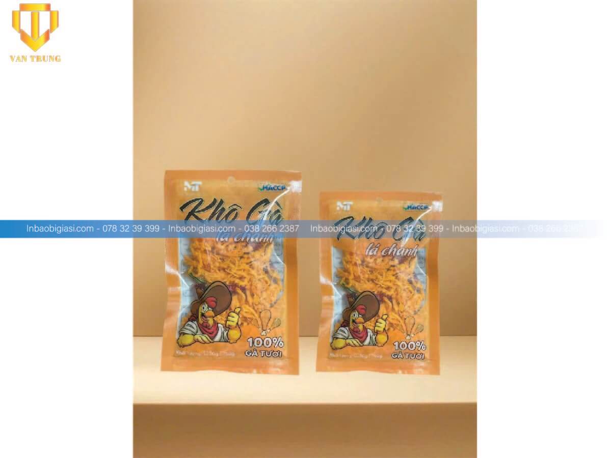 In trục đồng túi đựng khô gà