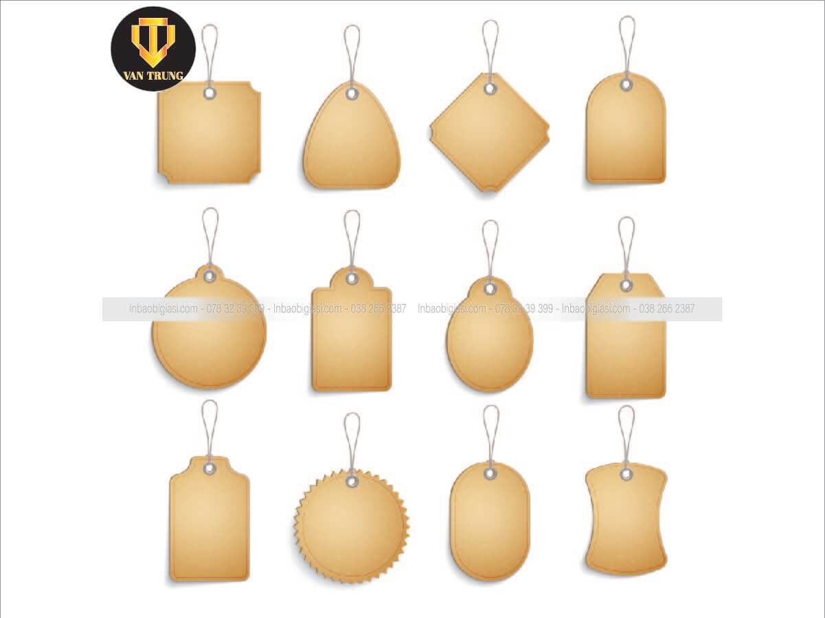 Hình dạng tag giấy kraft bế