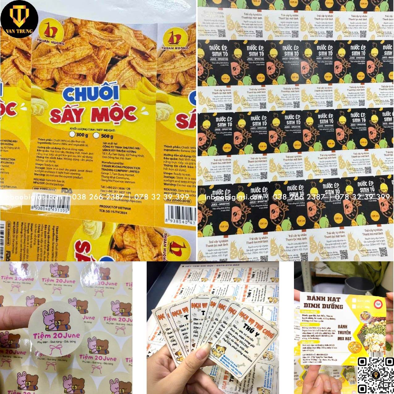 In tem dán ngành ăn vặt