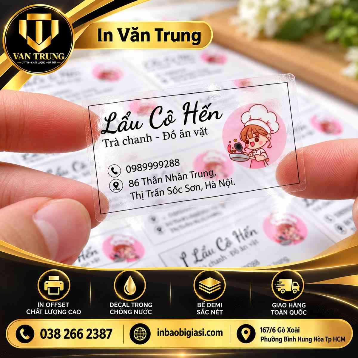 In tem dán tròn trong suốt giá rẻ