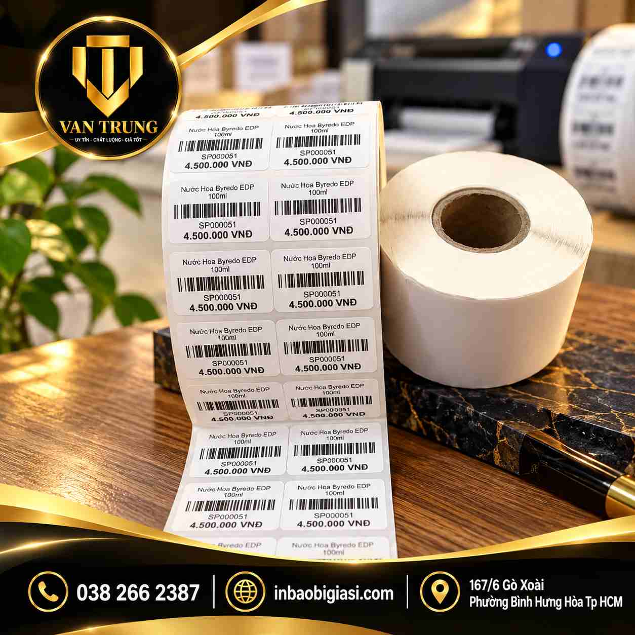 In tem mã vạch theo yêu cầu