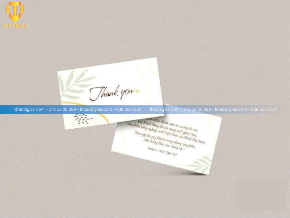 Thiệp cảm ơn theo yêu cầu