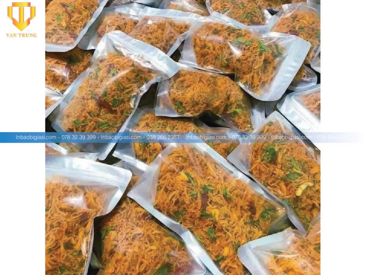 Túi zip một mặt trong một mặt bạc đựng khô gà