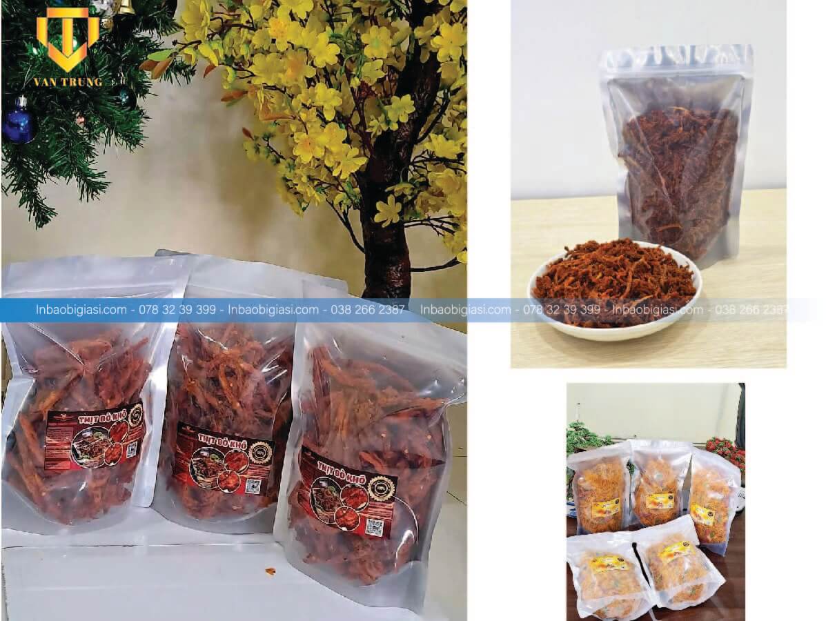 Túi zipper bạc đựng khô gà giá sỉ