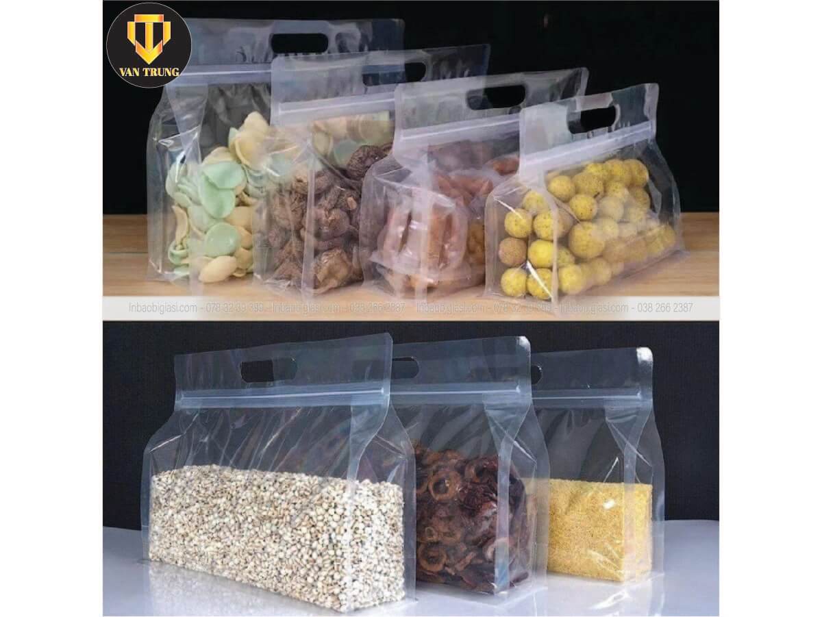 Túi zipper trong suốt 8 cạnh