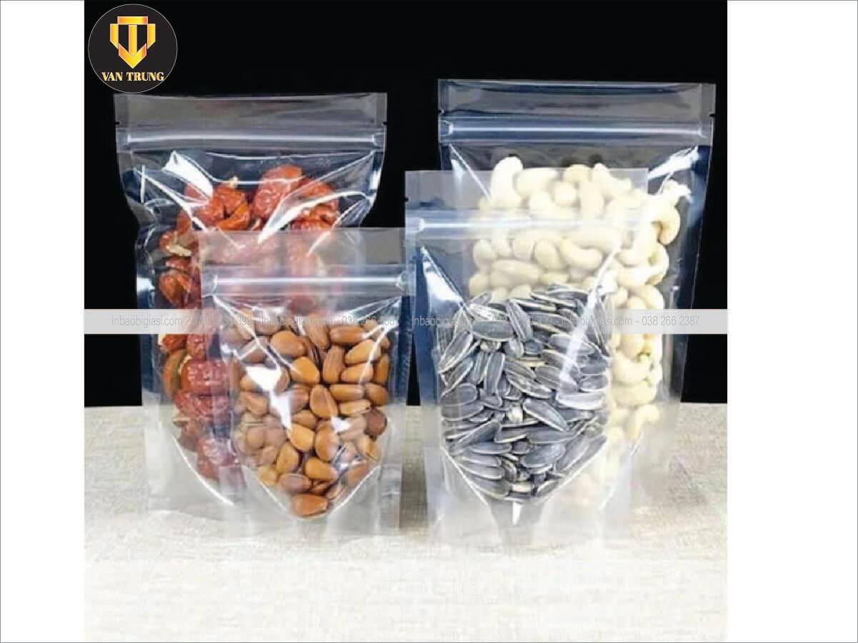 Túi zipper trong suốt đáy đứng