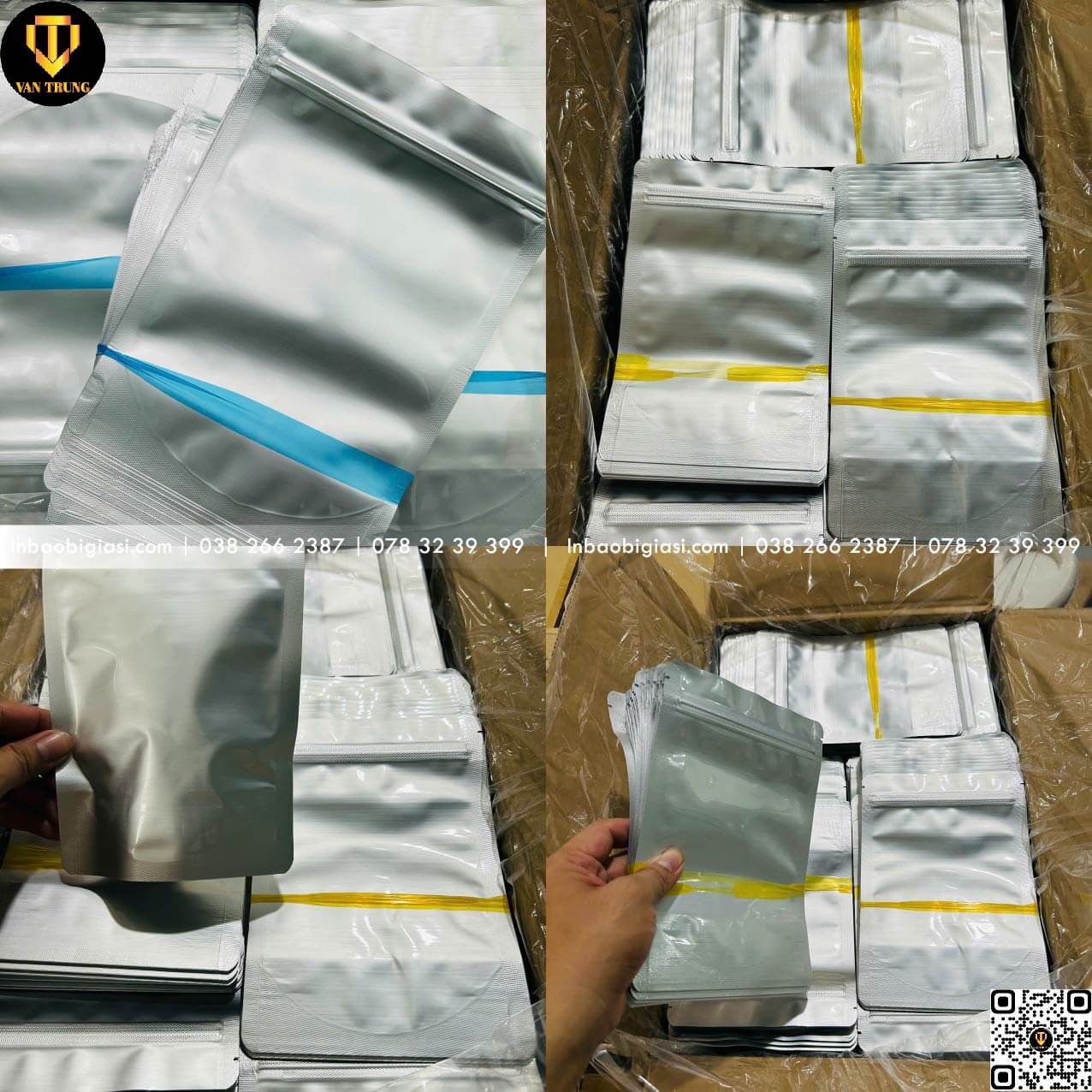 Túi zip 2 mặt bạc giá rẻ