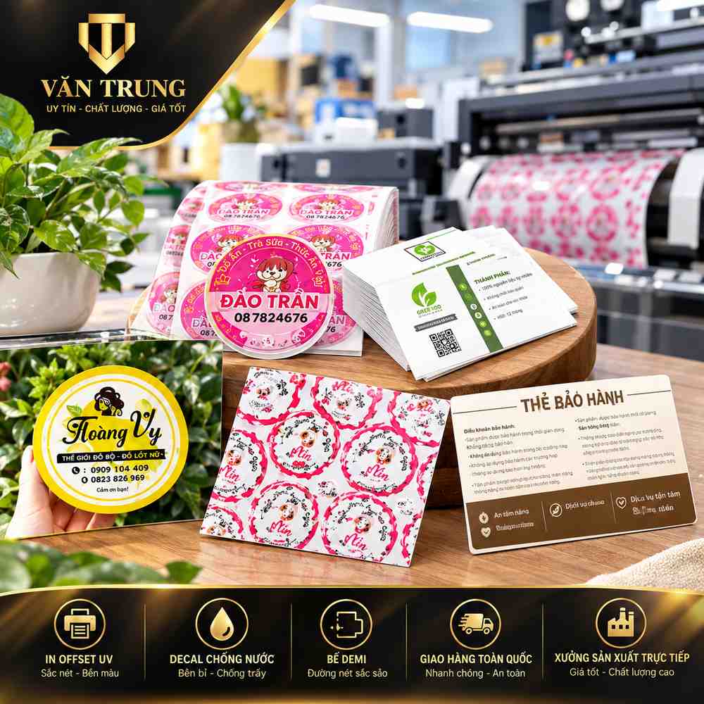 Xưởng in tem dán giấy Văn Trung