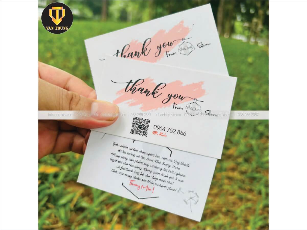 Dịch vụ in thiệp cảm ơn giá sỉ