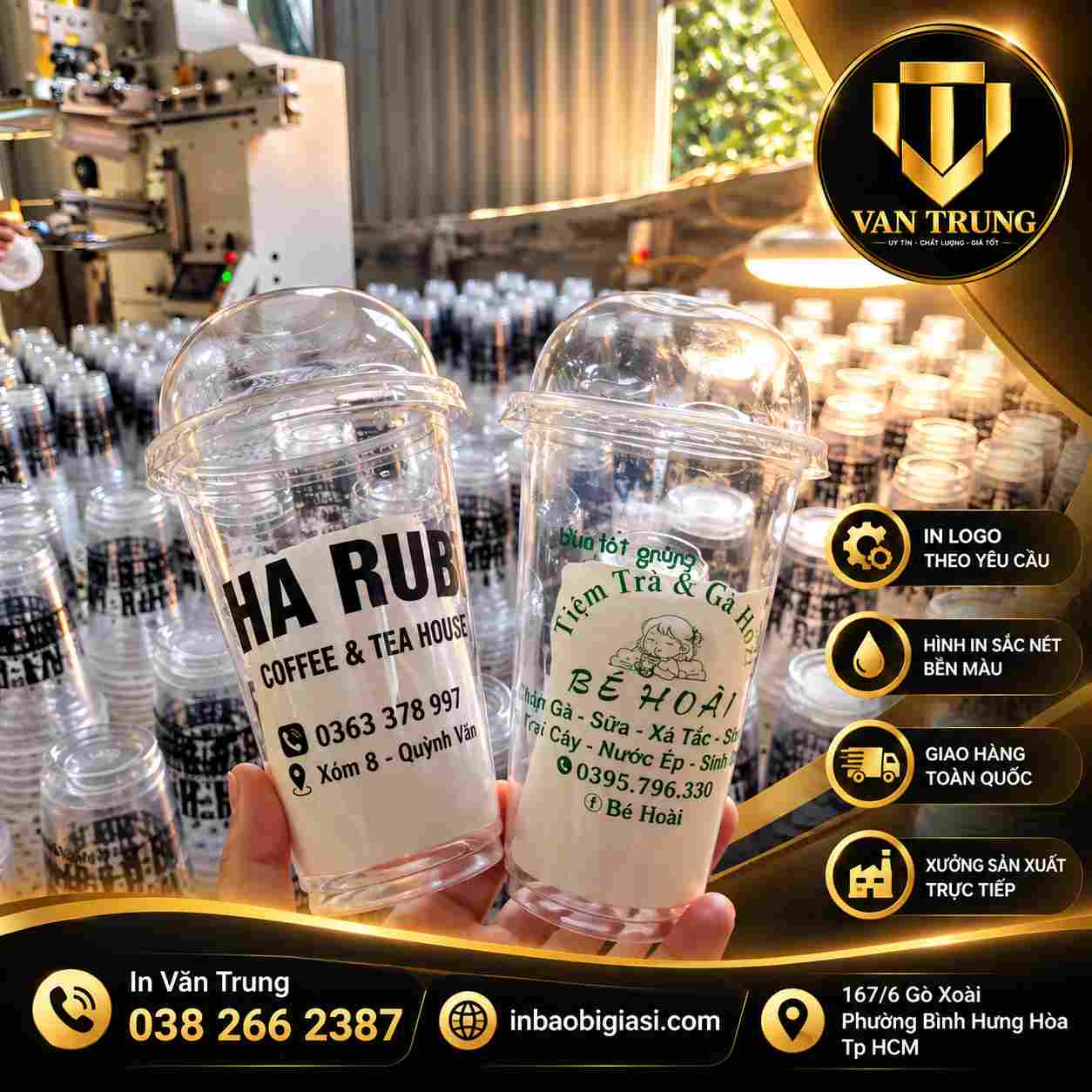 In logo ly nhựa theo yêu cầu