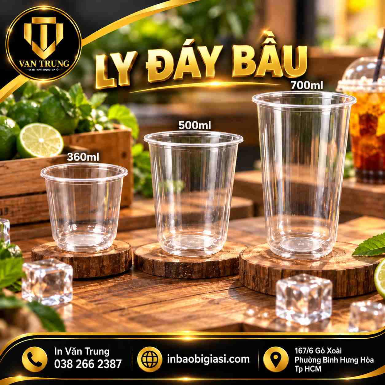 Ly nhựa đáy bầu