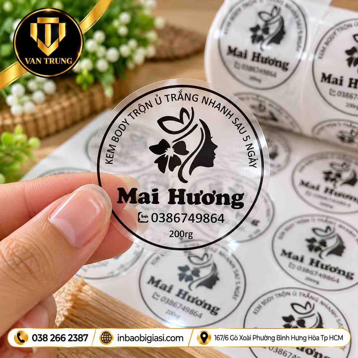 In tem decal trong suốt giá rẻ hcm