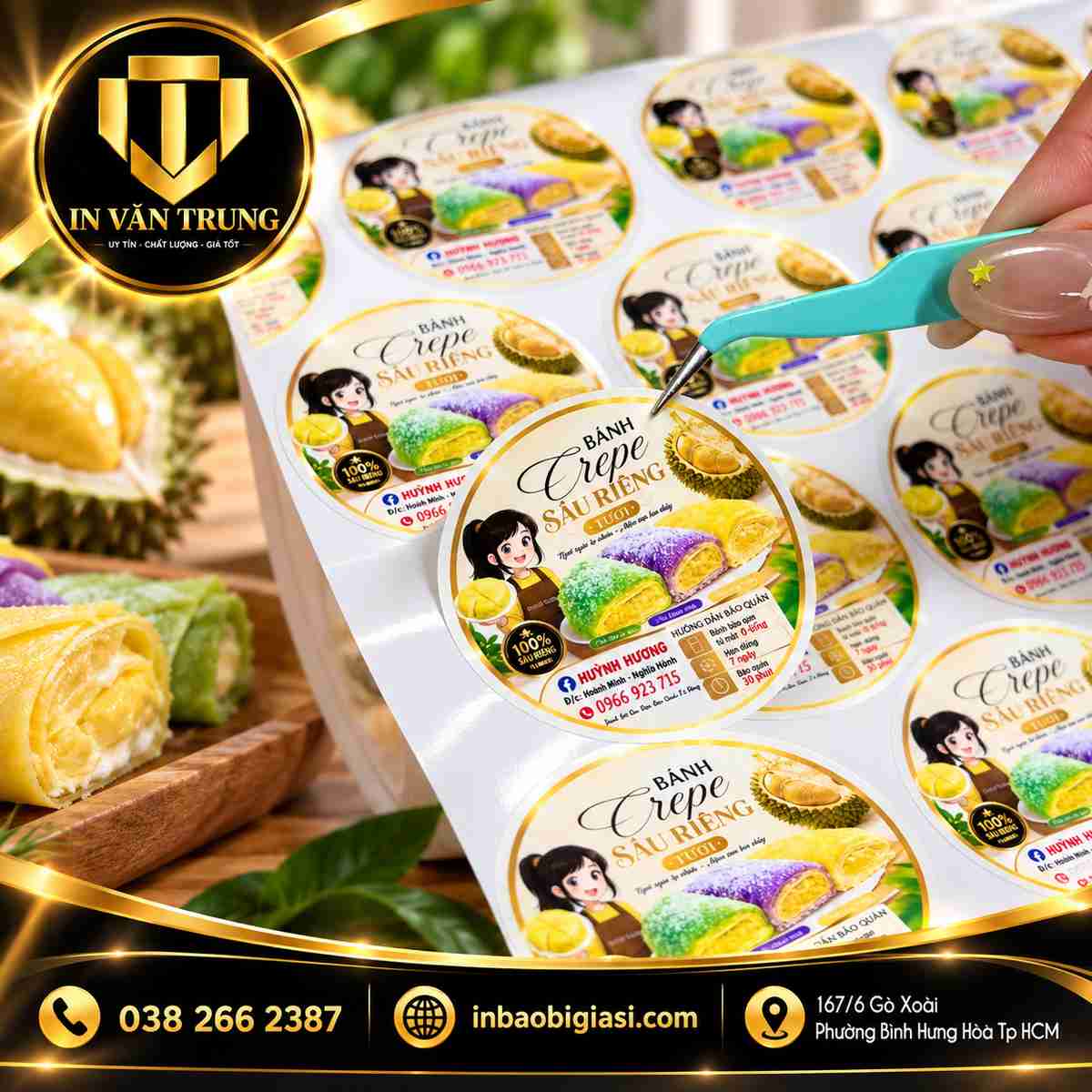 In tem giấy số lượng ít cán màng mờ
