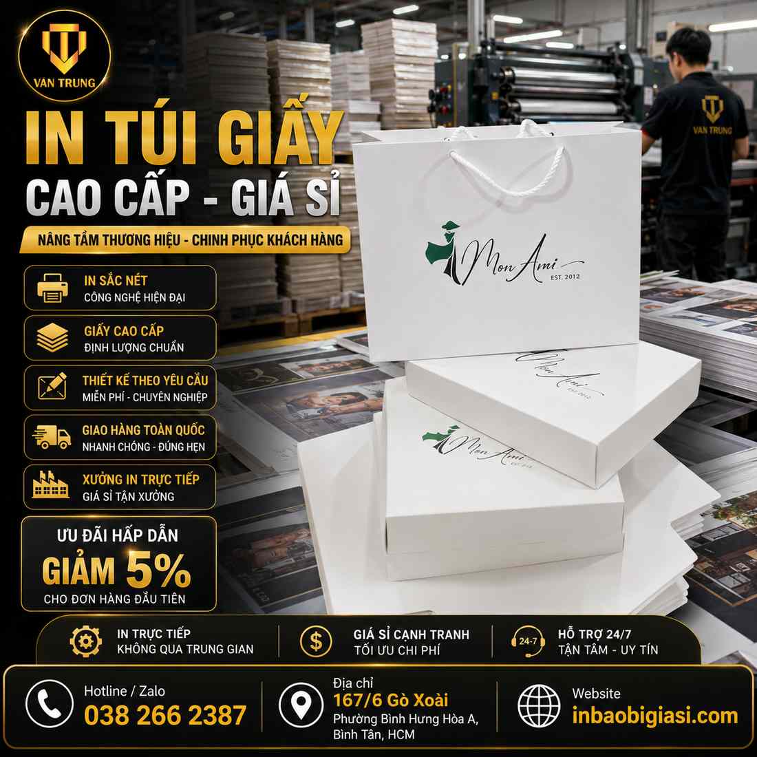 In túi giấy số lượng ít