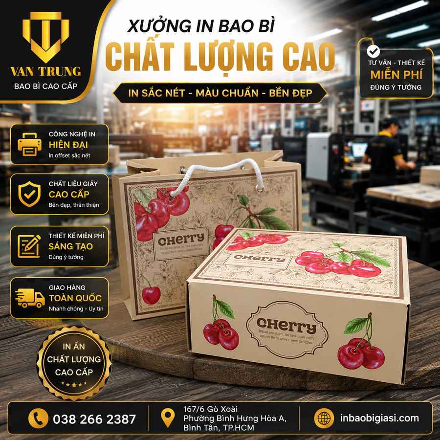 In thùng carton cherry