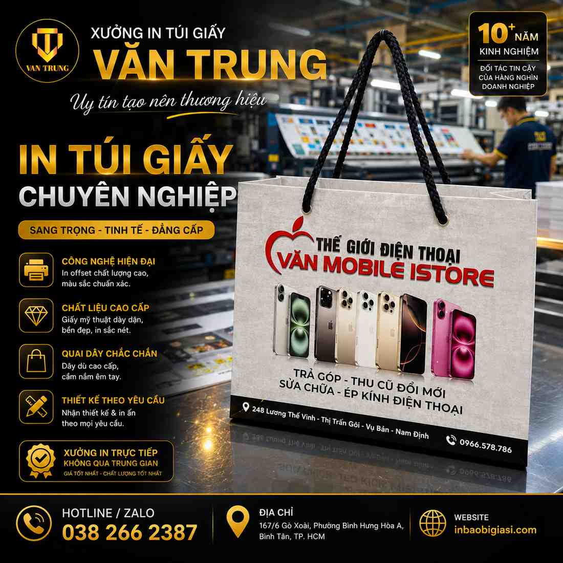 In túi giấy cho cửa hàng điện thoại di động