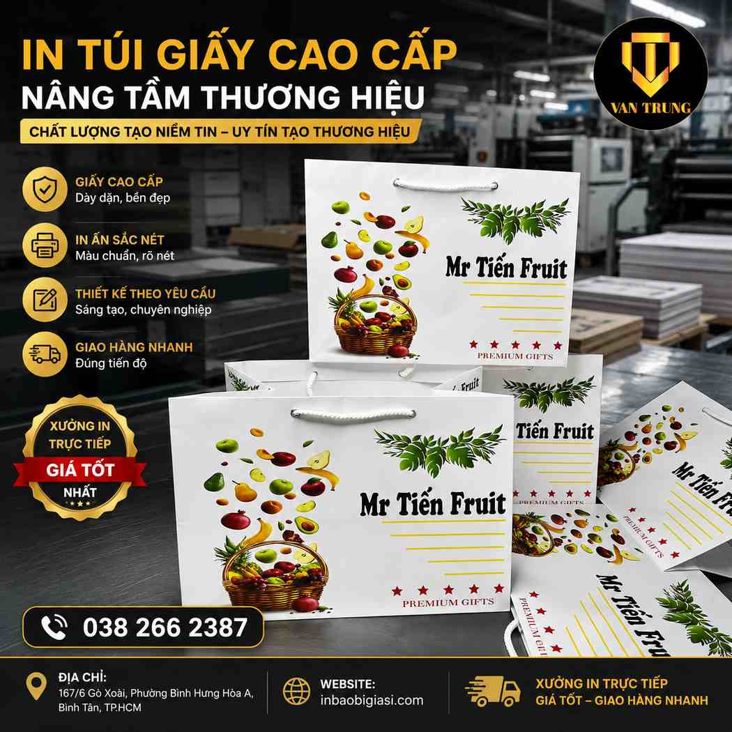 In túi giấy cho cửa hàng trái cây