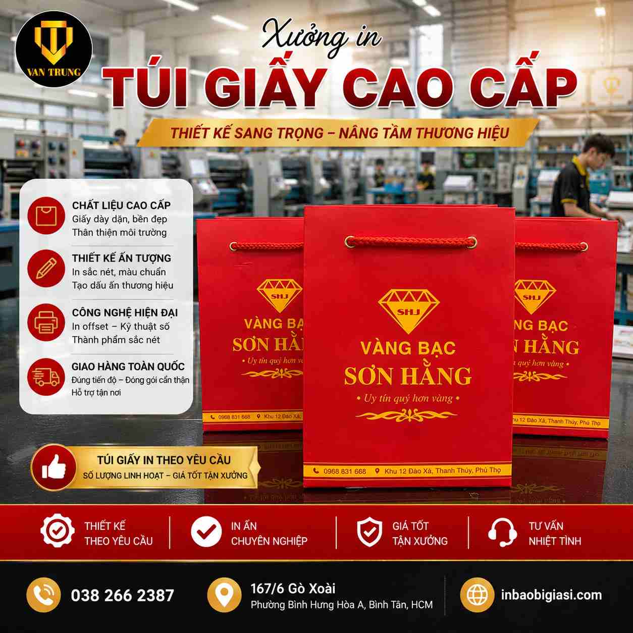 In túi giấy cho tiệm vàng
