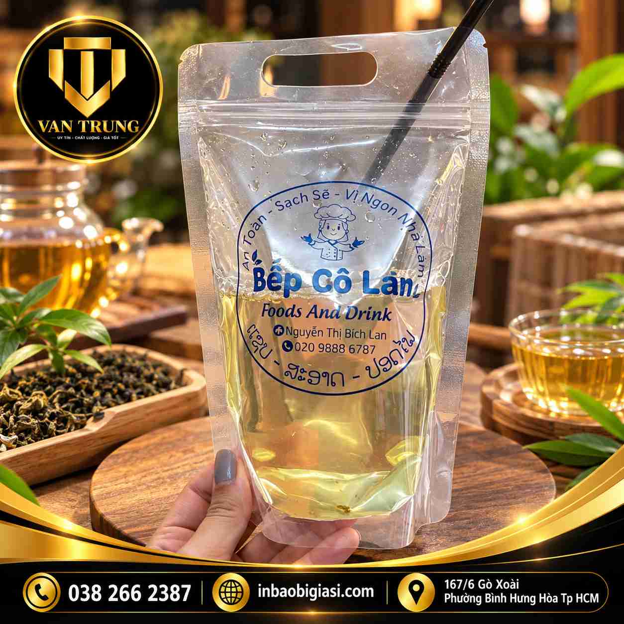 In túi zip đựng trà sữa