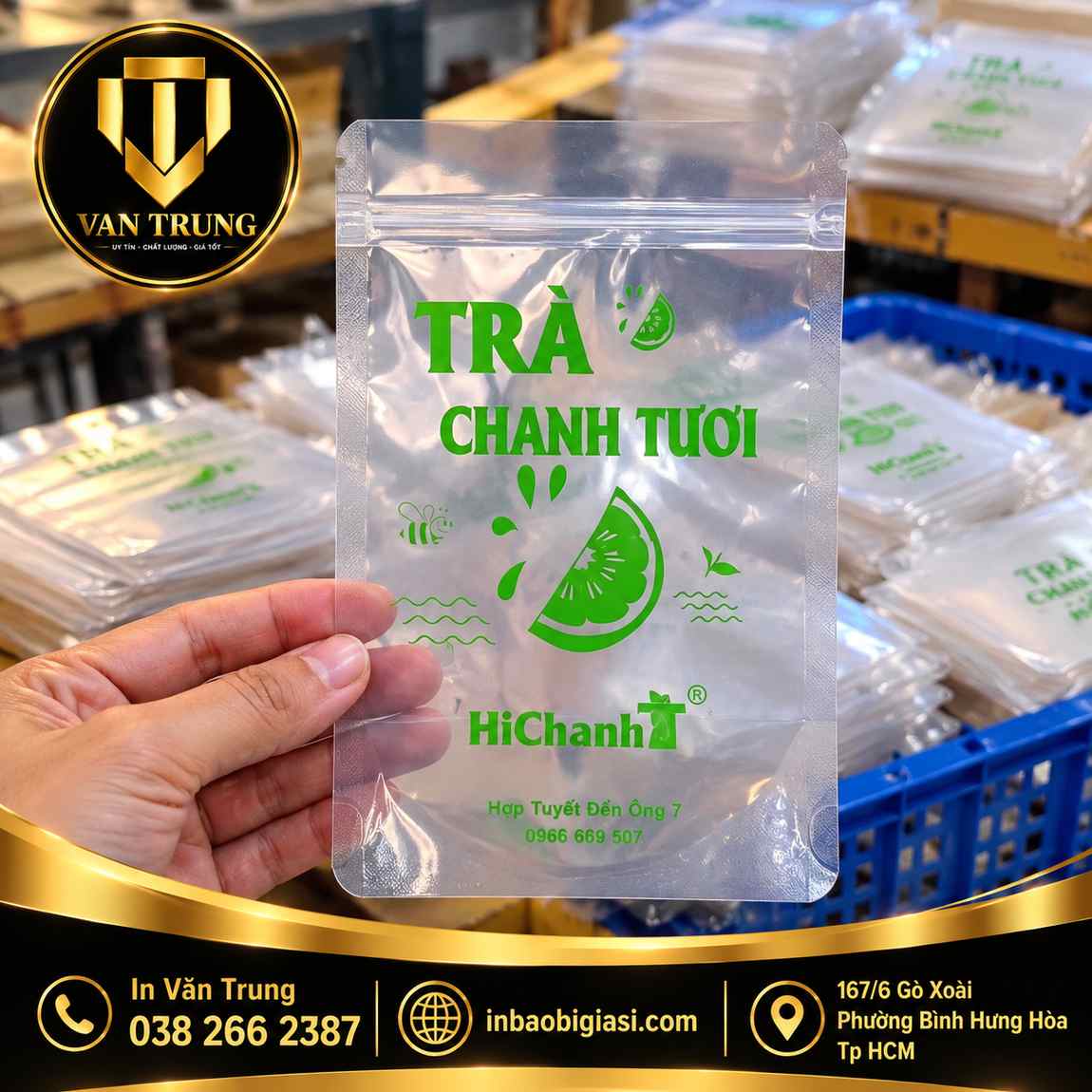 In túi zip trà chanh theo yêu cầu