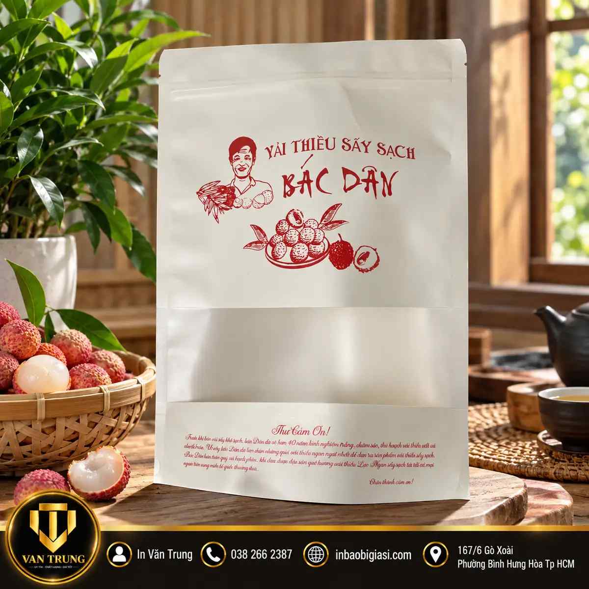 Túi zip giấy đựng trái cây sấy