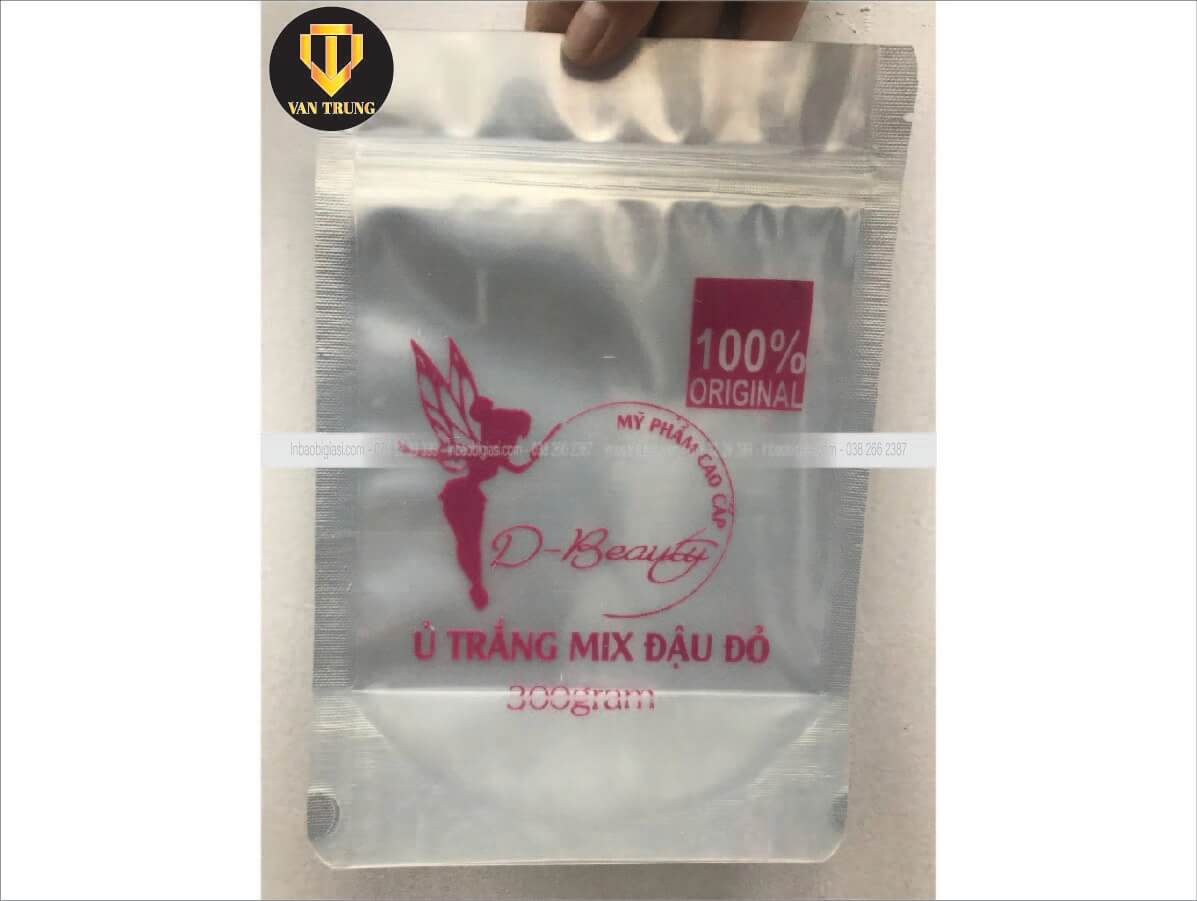 In túi zipper bạc đựng thực phẩm khô