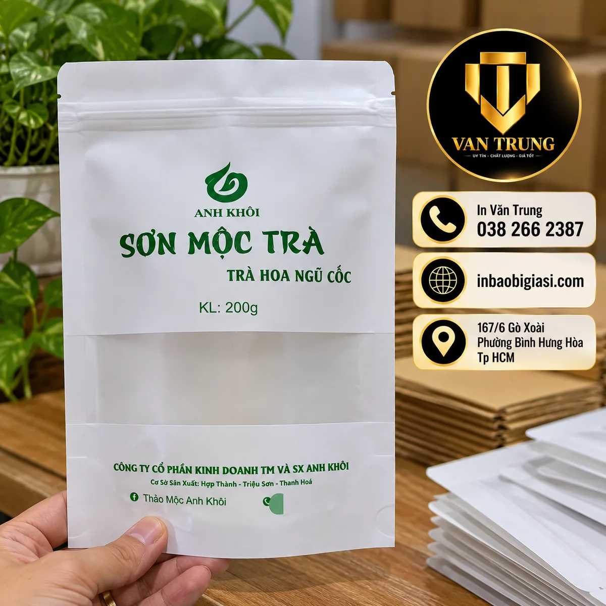 Túi zip giấy đựng trà