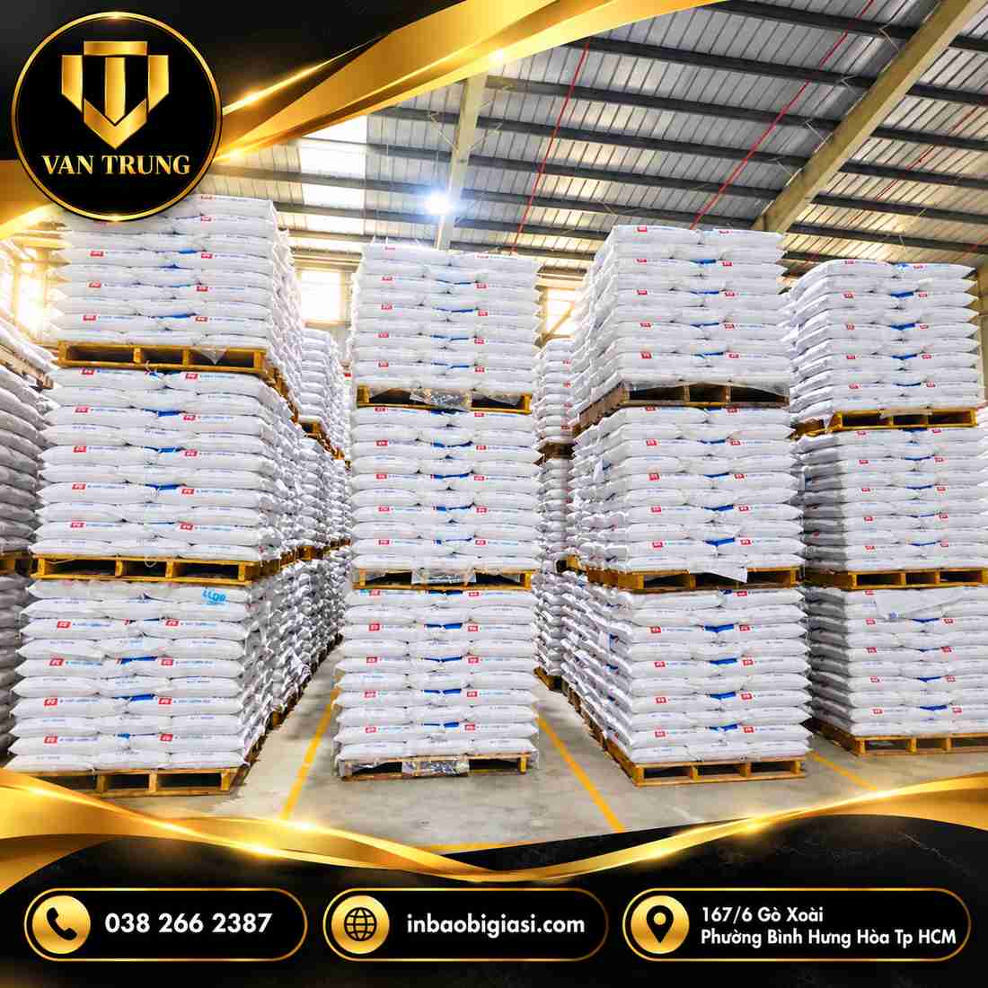Kho nguyên liệu PP của Bao bì Văn Trung