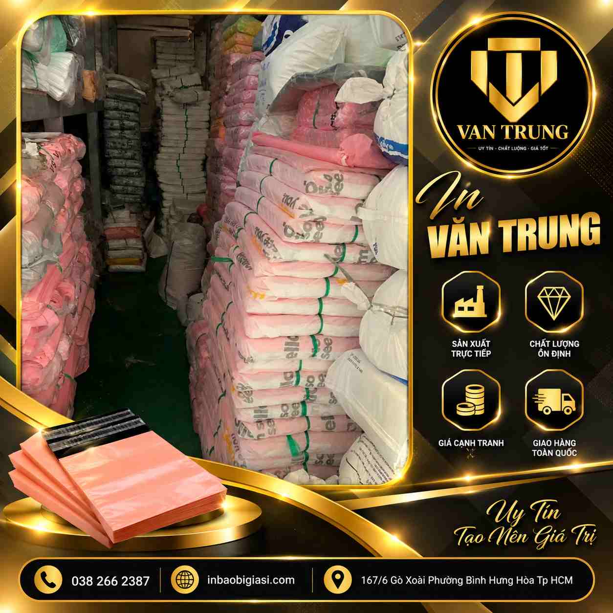 Kho túi niêm phong của bao bì Văn Trung