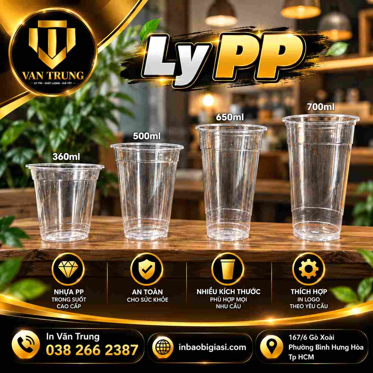 Ly nhựa chất liệu PP