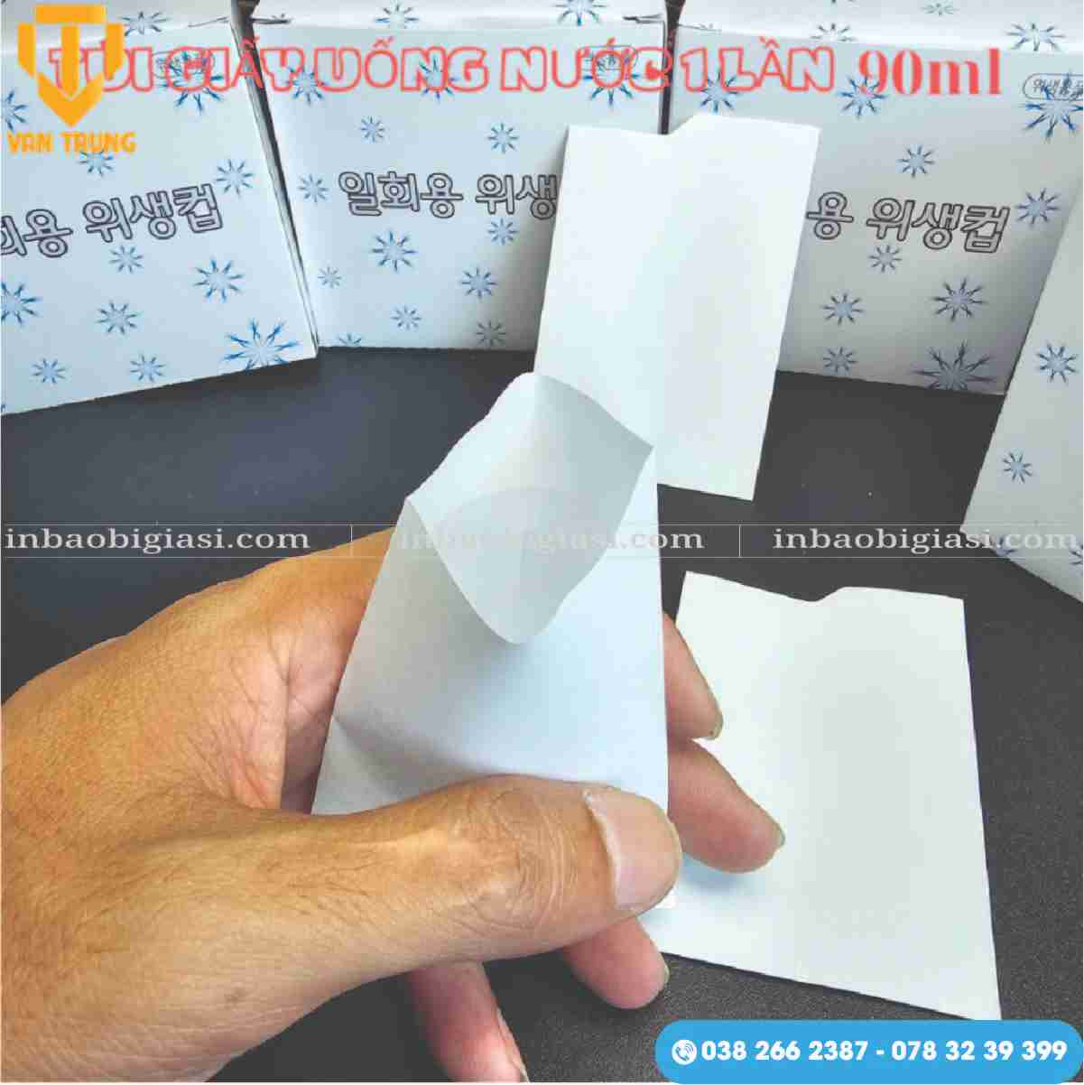 tui giay dung nuoc uong gia si