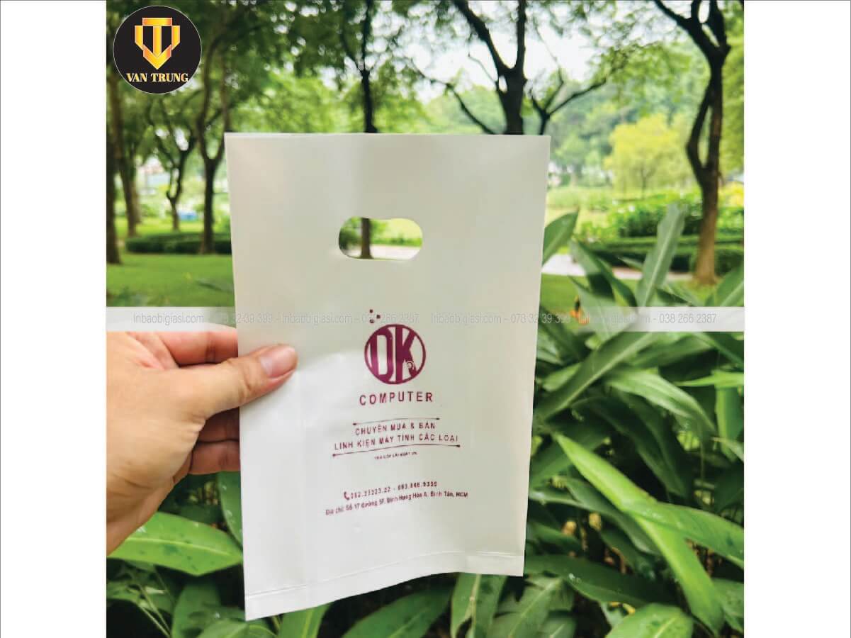 Túi nilon hột xoài in logo shop
