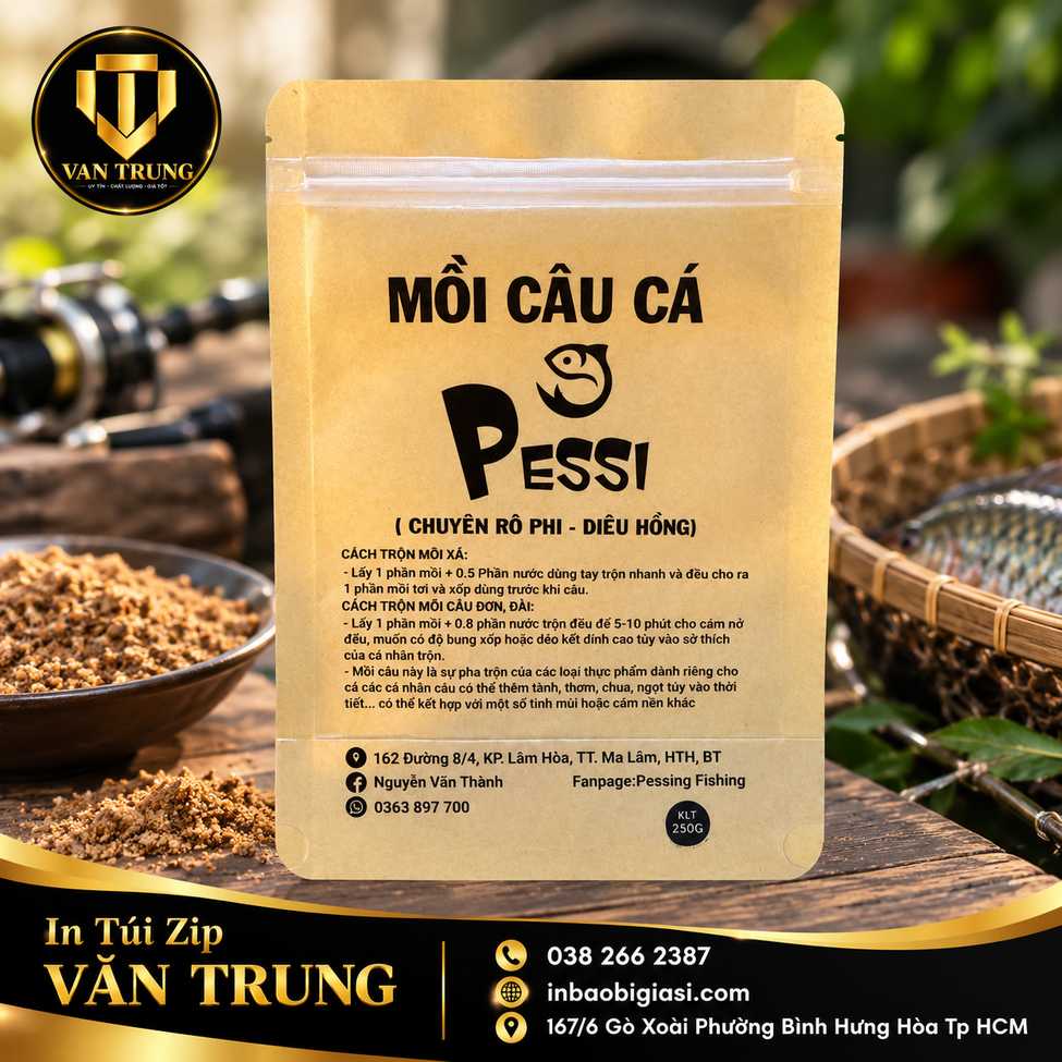 In túi zip giấy kraft bằng phương pháp in lụa