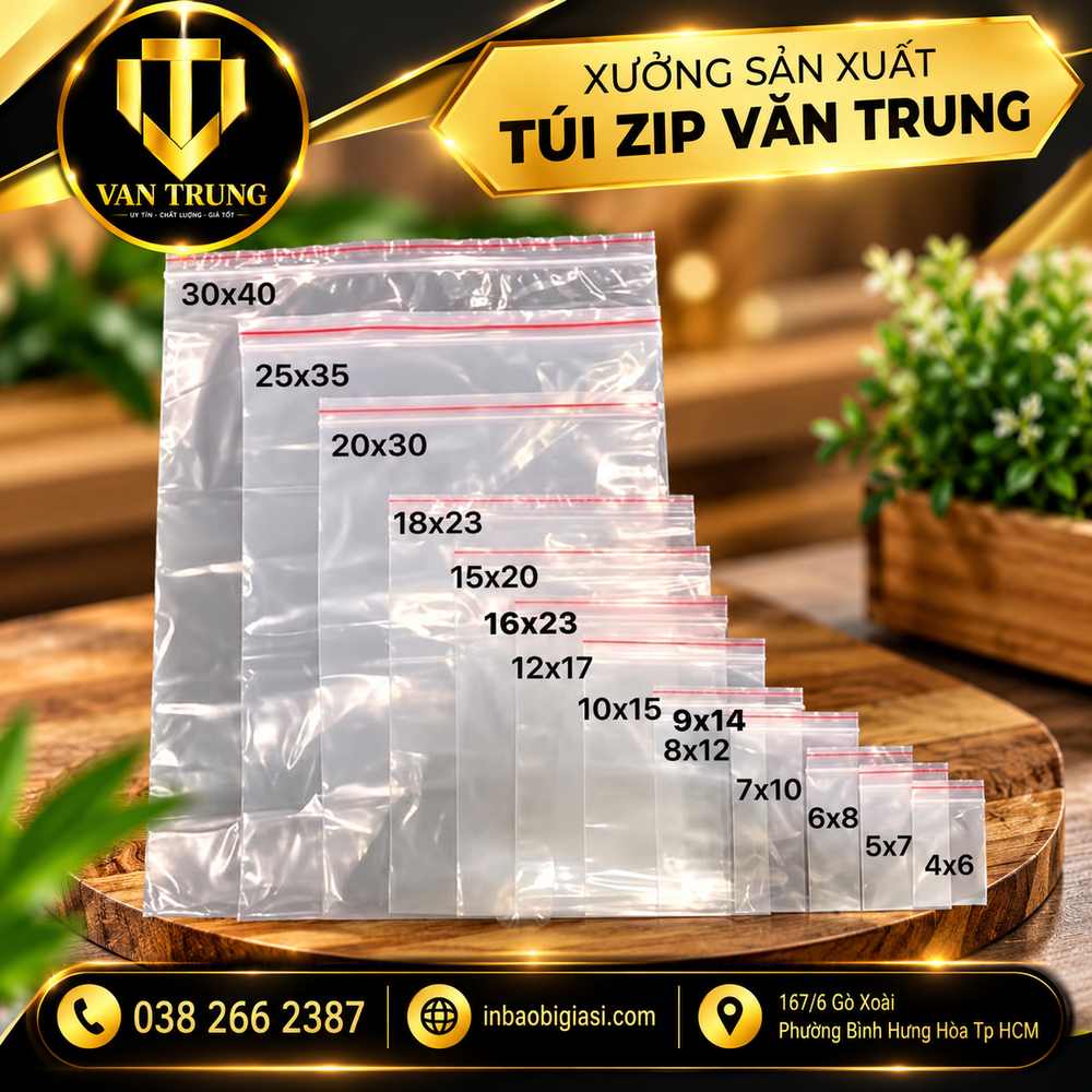 Túi zip nhỏ nhiều kích thước
