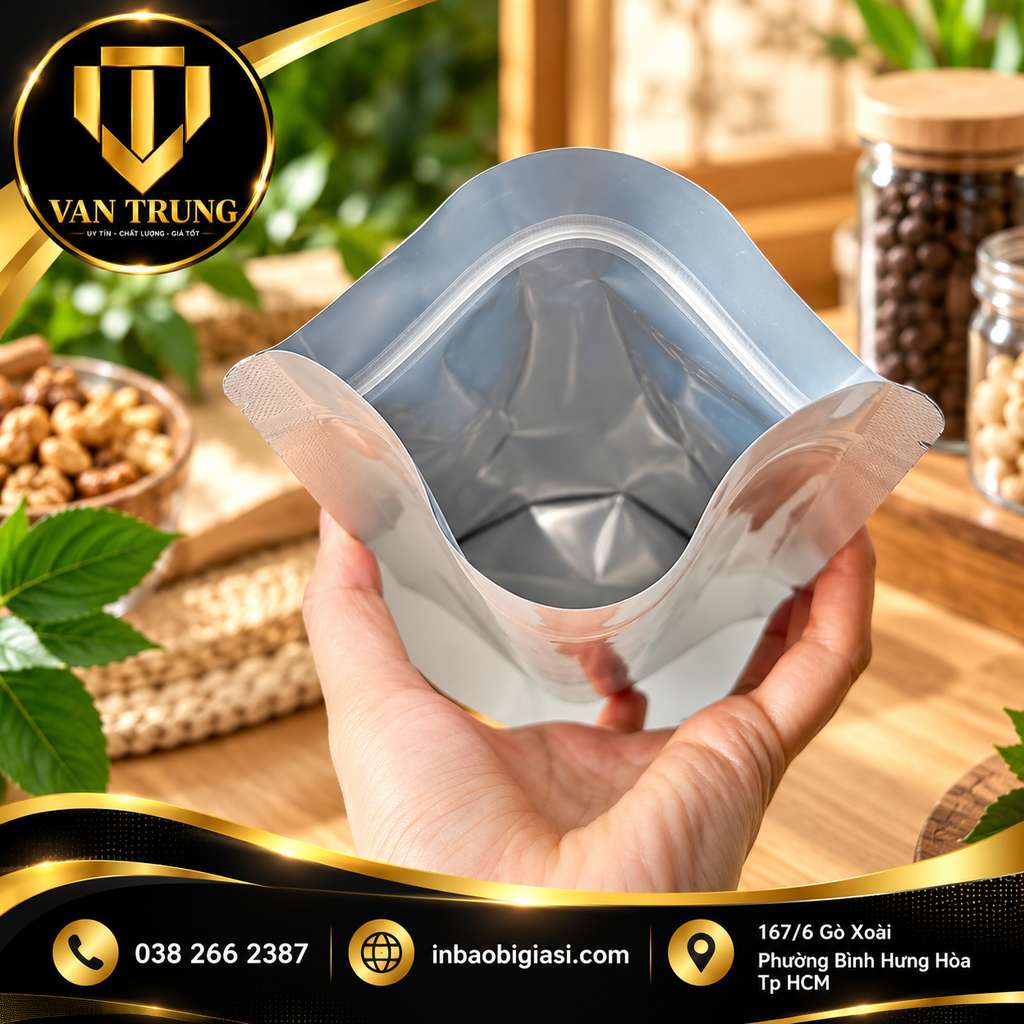 Túi zipper bạc Văn Trung