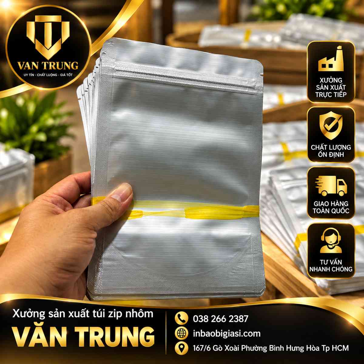 Túi zip nhôm đa dạng kích thước