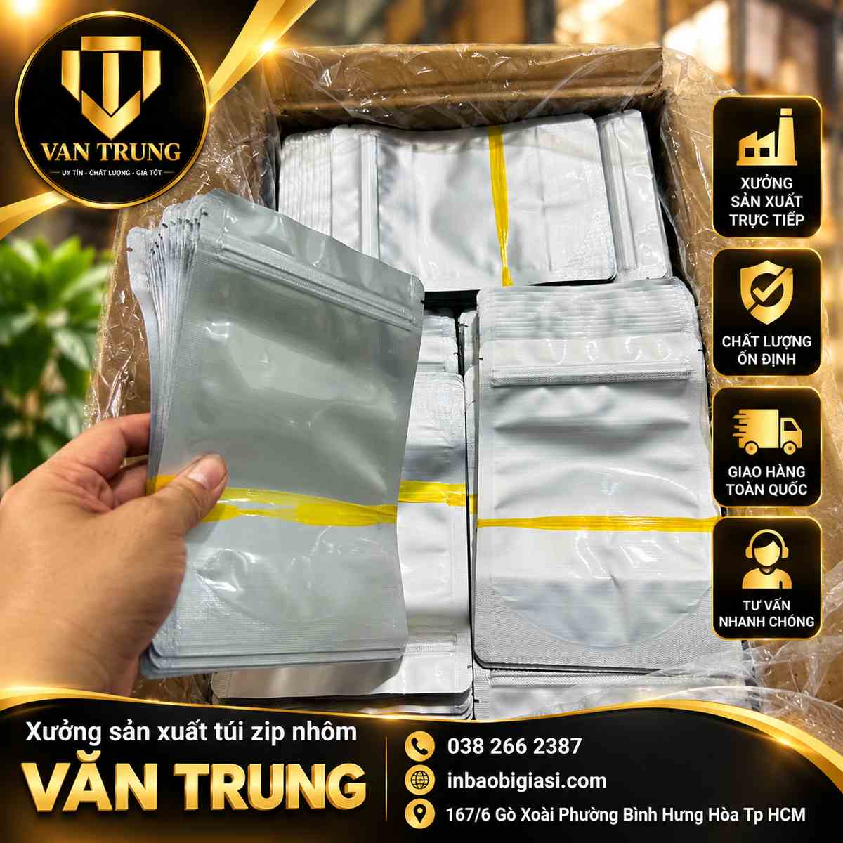 Xưởng sản xuất túi zip nhôm tại hcm