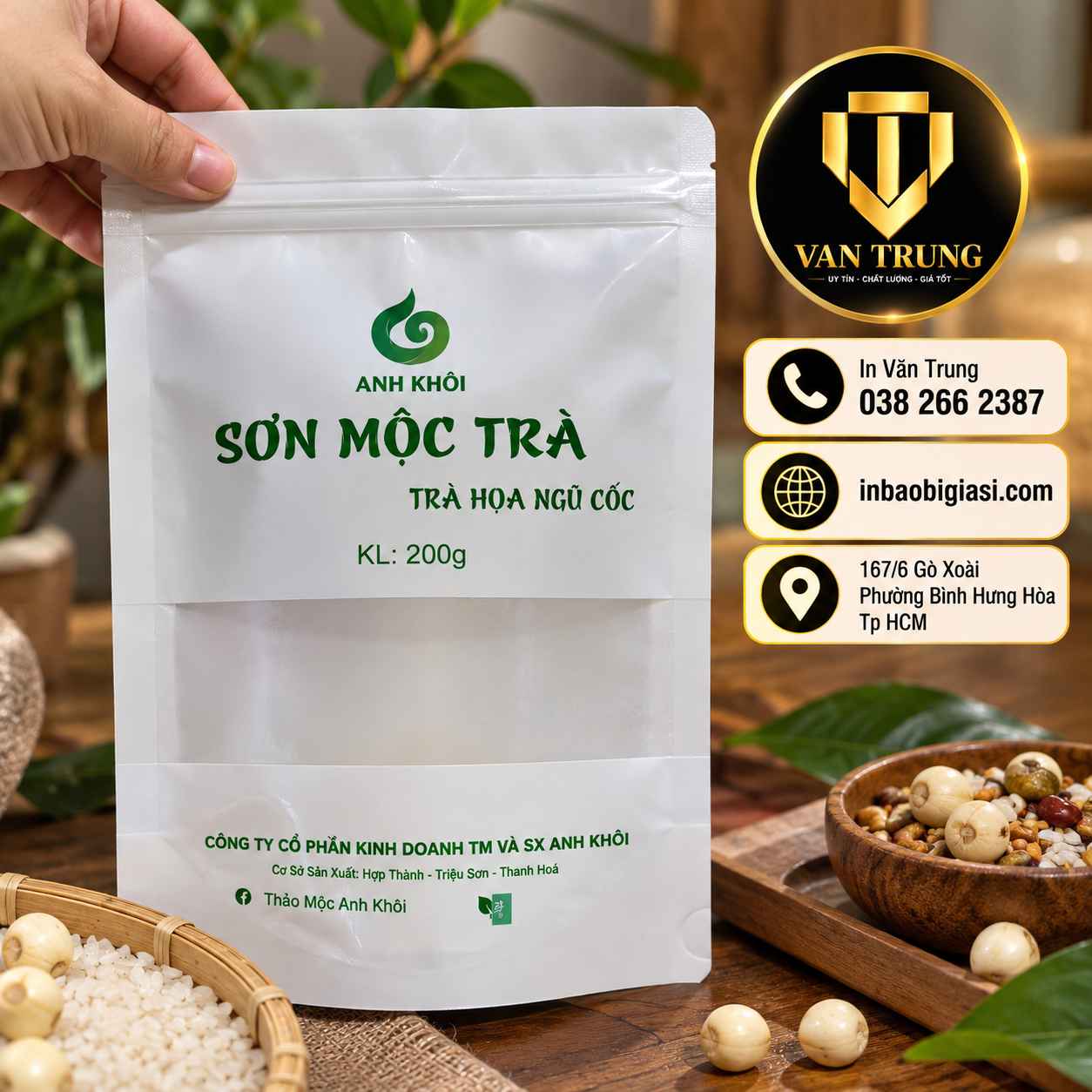 In túi zip đựng trà