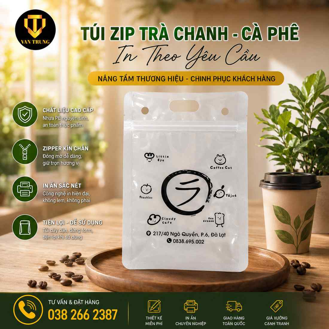 túi zip trong suốt