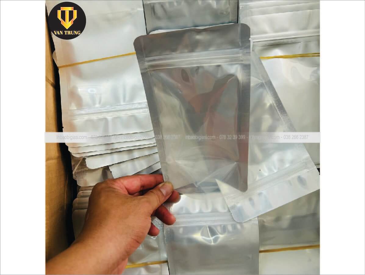 Túi zipper bạc đáy đứng đựng thực phẩm