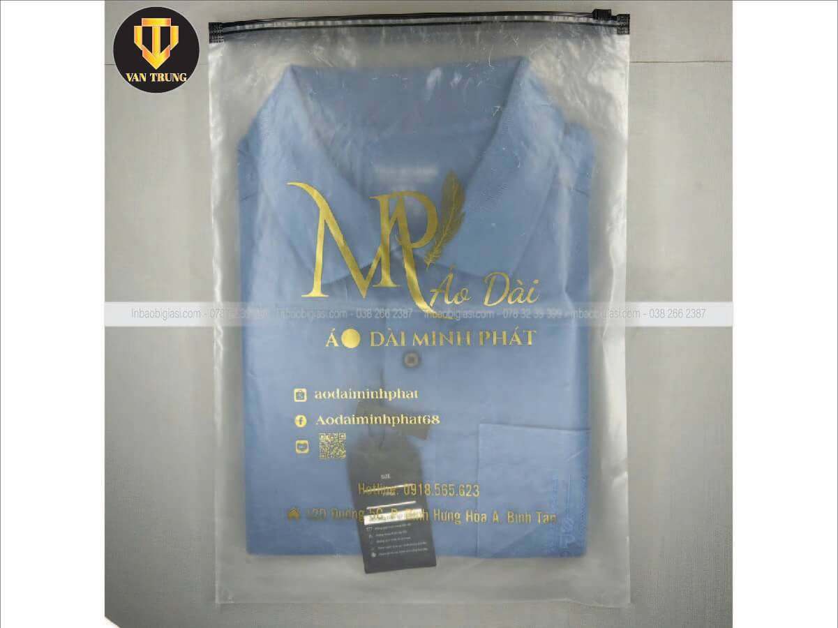 In túi zip kéo ngang đựng quần áo