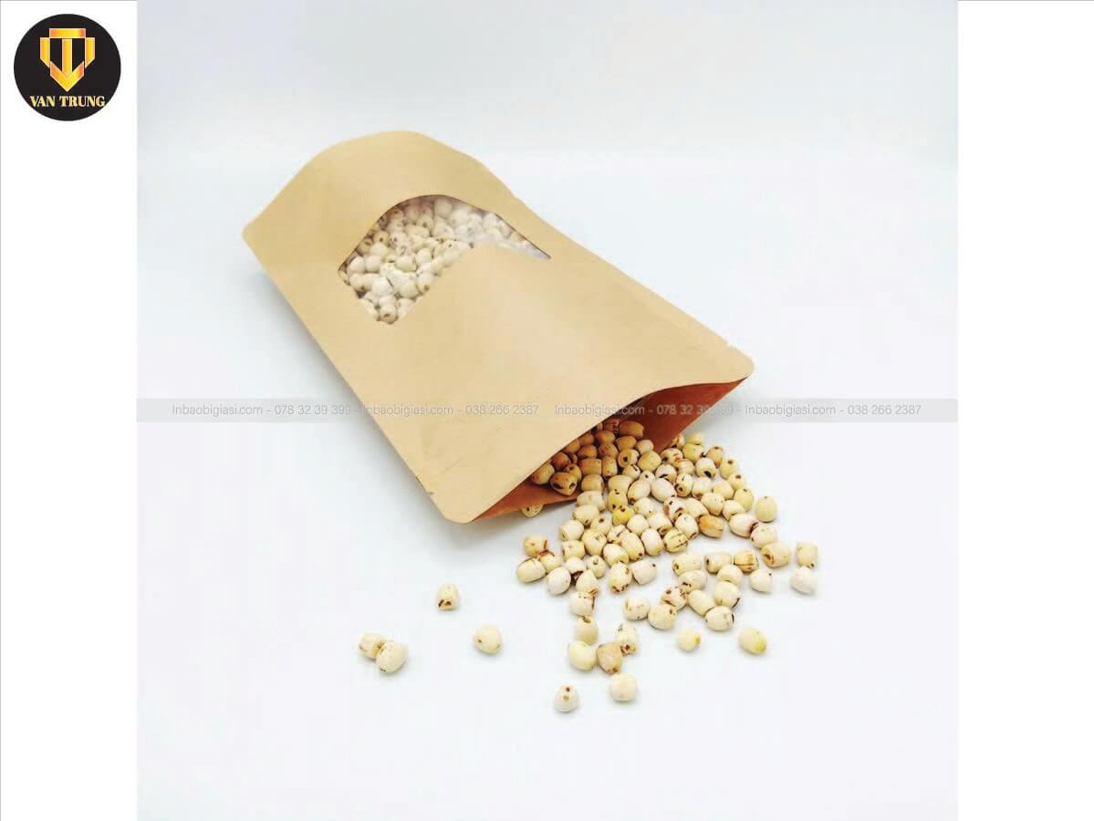 Túi zipper kraft có cửa sổ nhỏ